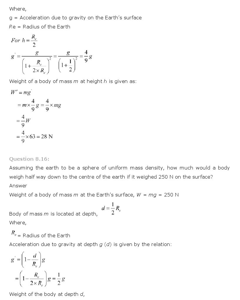 11th, Physics, Gravitation 13