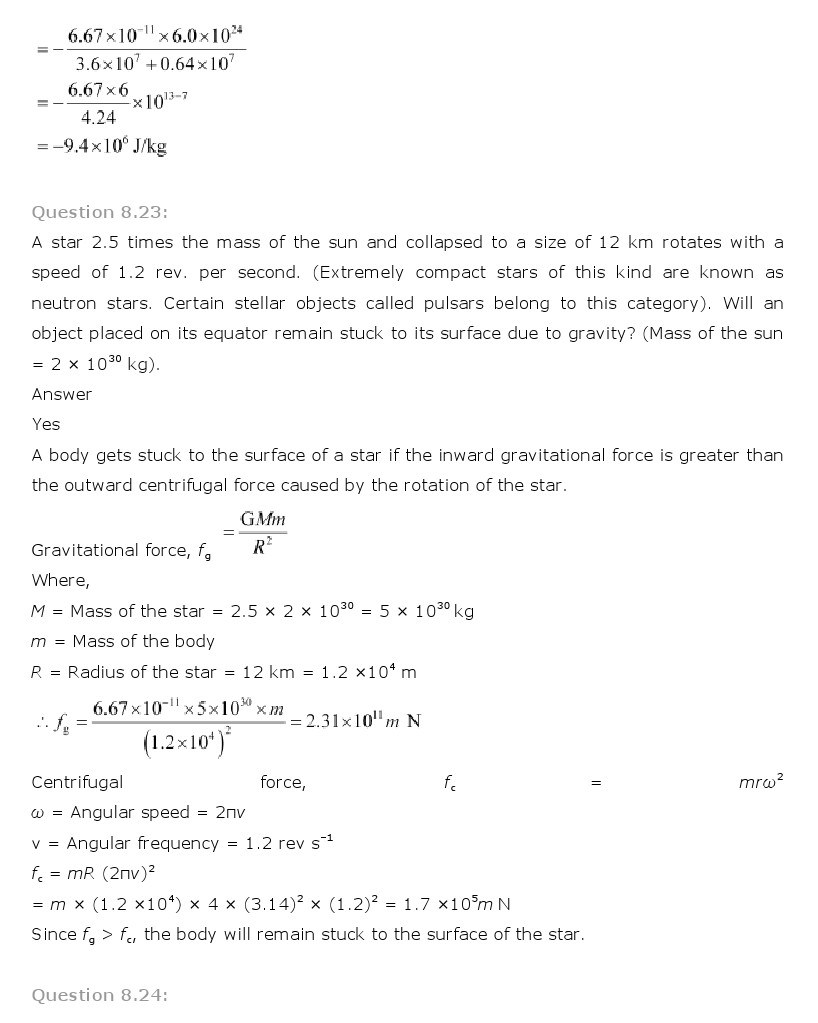 11th, Physics, Gravitation 20