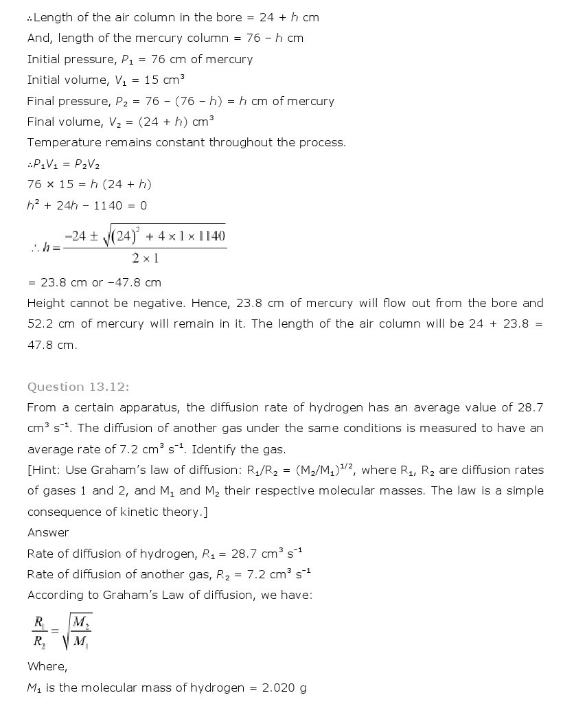 11th, Physics, Kinetic Theory 12