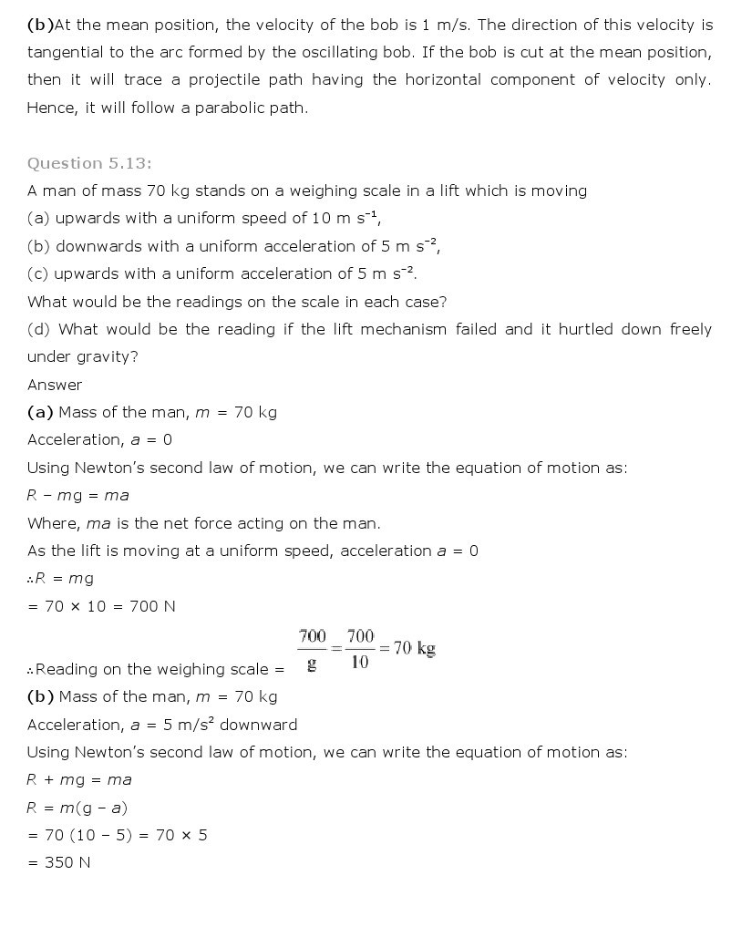 11th, Physics, Laws of motion 11