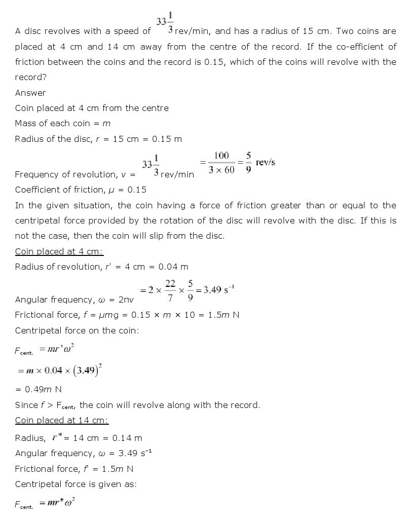 11th, Physics, Laws of motion 36