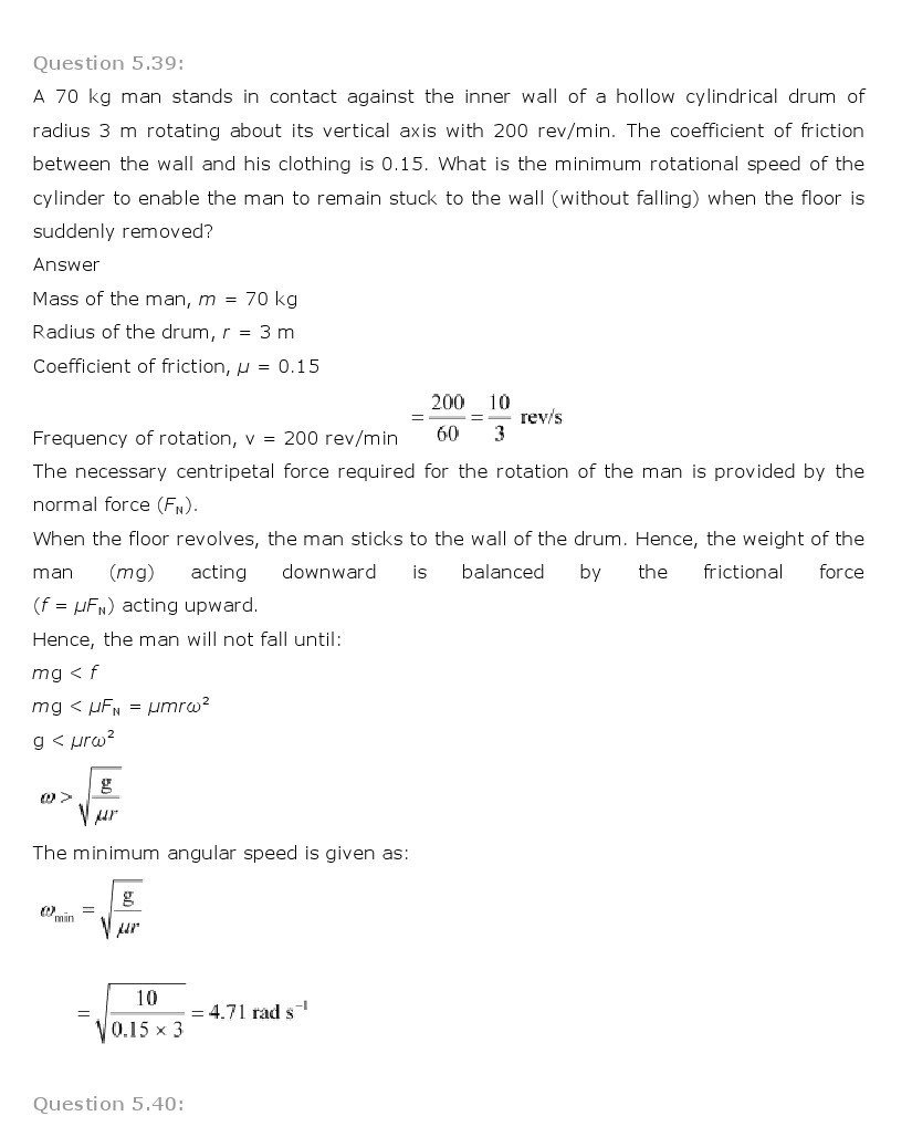 11th, Physics, Laws of motion 38