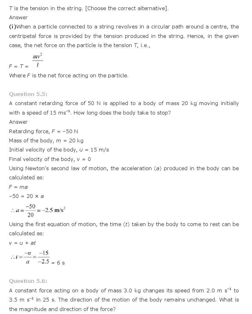 11th, Physics, Laws of motion 4