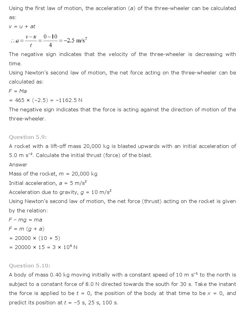 11th, Physics, Laws of motion 7