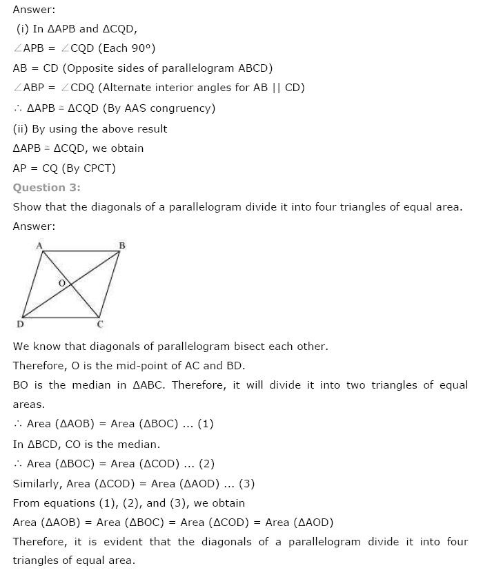 Areas of Parallelograms NCERT Solutions 13