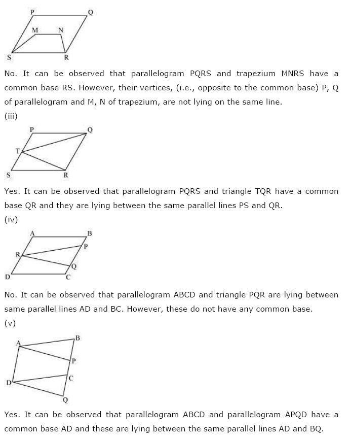 Areas of Parallelograms NCERT Solutions 2