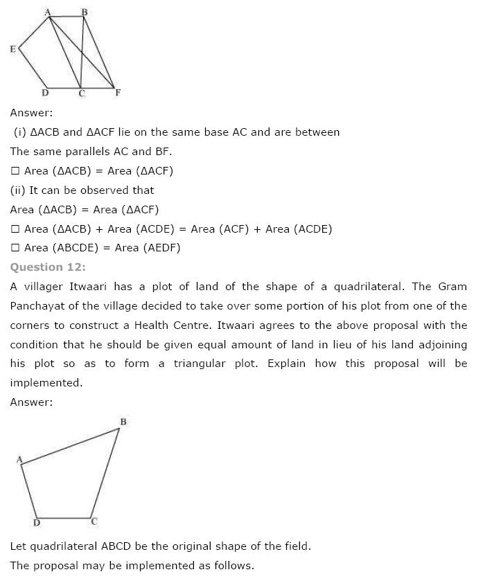 Areas of Parallelograms NCERT Solutions 20