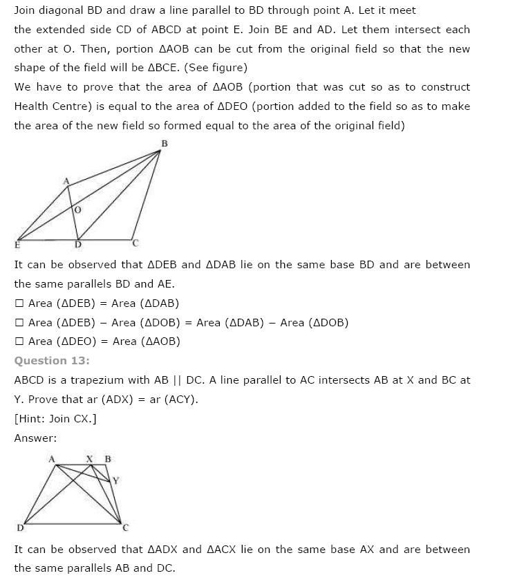 Areas of Parallelograms NCERT Solutions 21