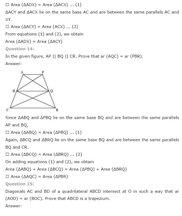 Areas of Parallelograms NCERT Solutions 22