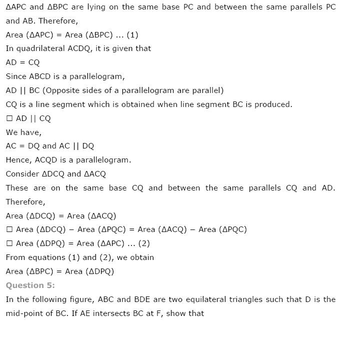 Areas of Parallelograms NCERT Solutions 29