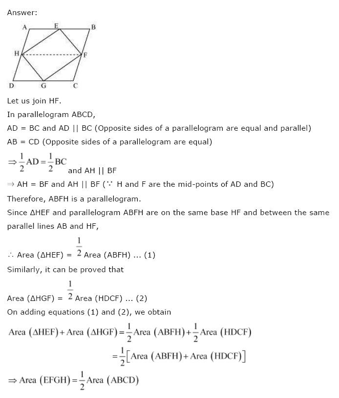 Areas of Parallelograms NCERT Solutions 5