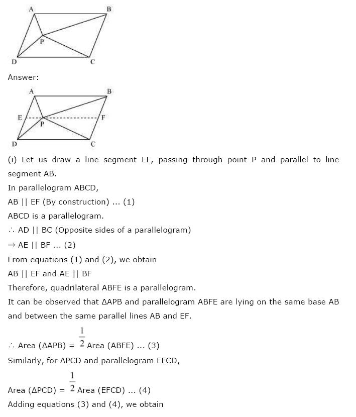 Areas of Parallelograms NCERT Solutions 7