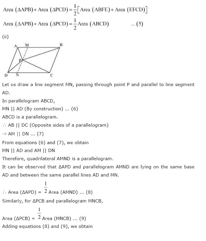 Areas of Parallelograms NCERT Solutions 8