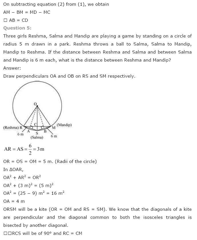 Circles NCERT Solutions 13