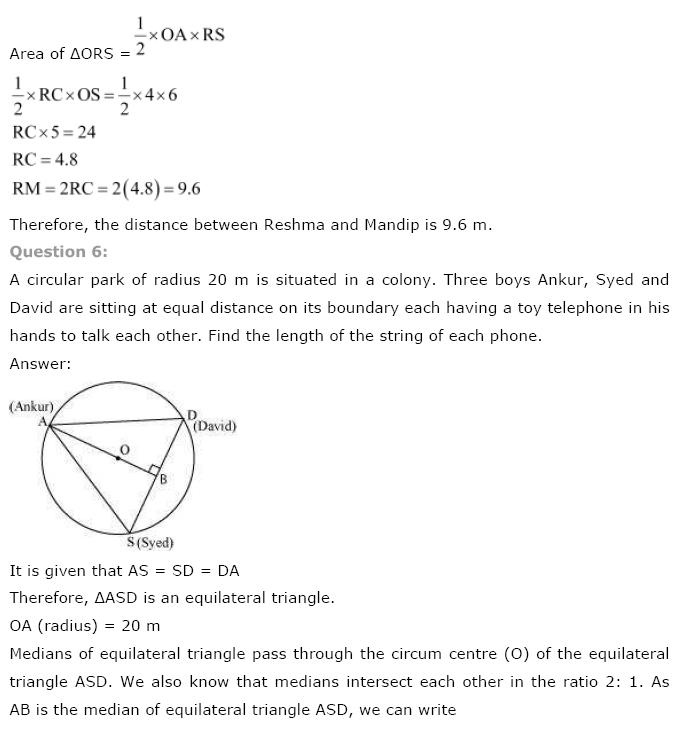 Circles NCERT Solutions 14