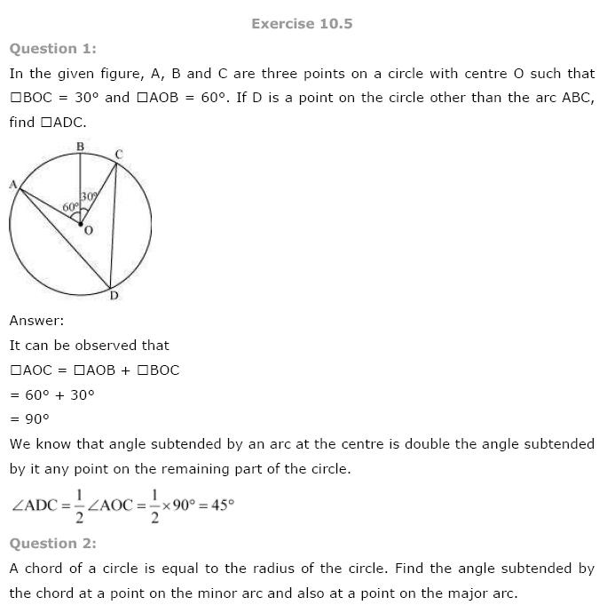 Circles NCERT Solutions 16