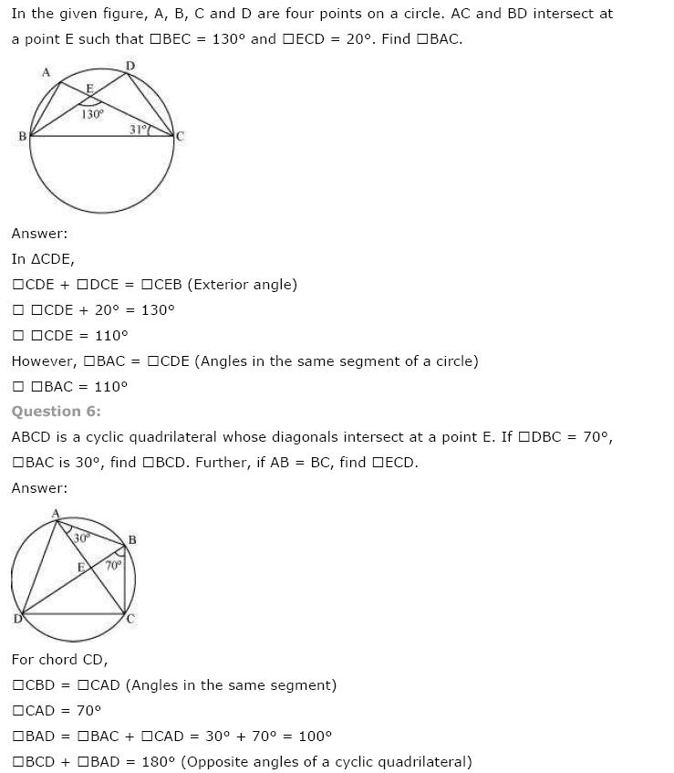 Circles NCERT Solutions 20
