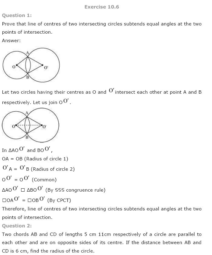 Circles NCERT Solutions 27