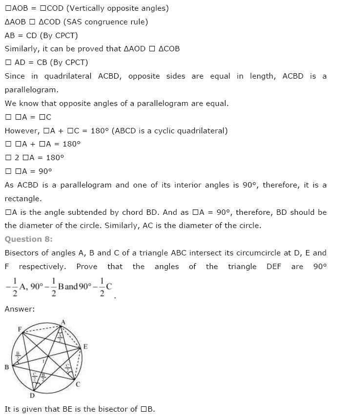Circles NCERT Solutions 34