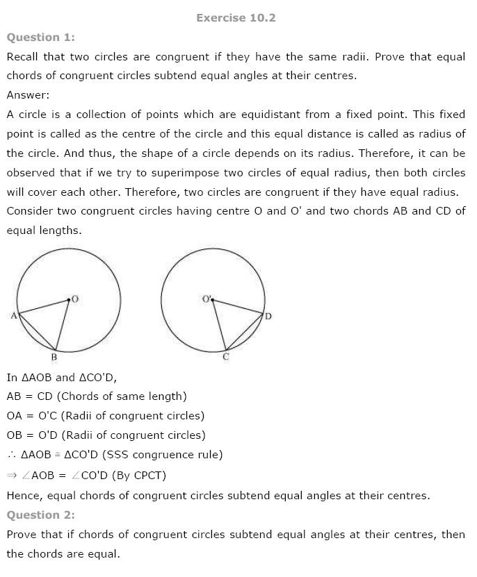 Circles NCERT Solutions 4