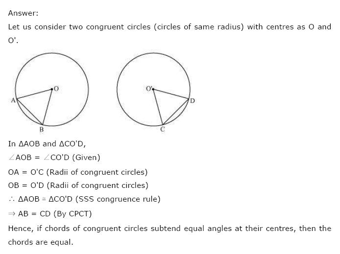 Circles NCERT Solutions 5