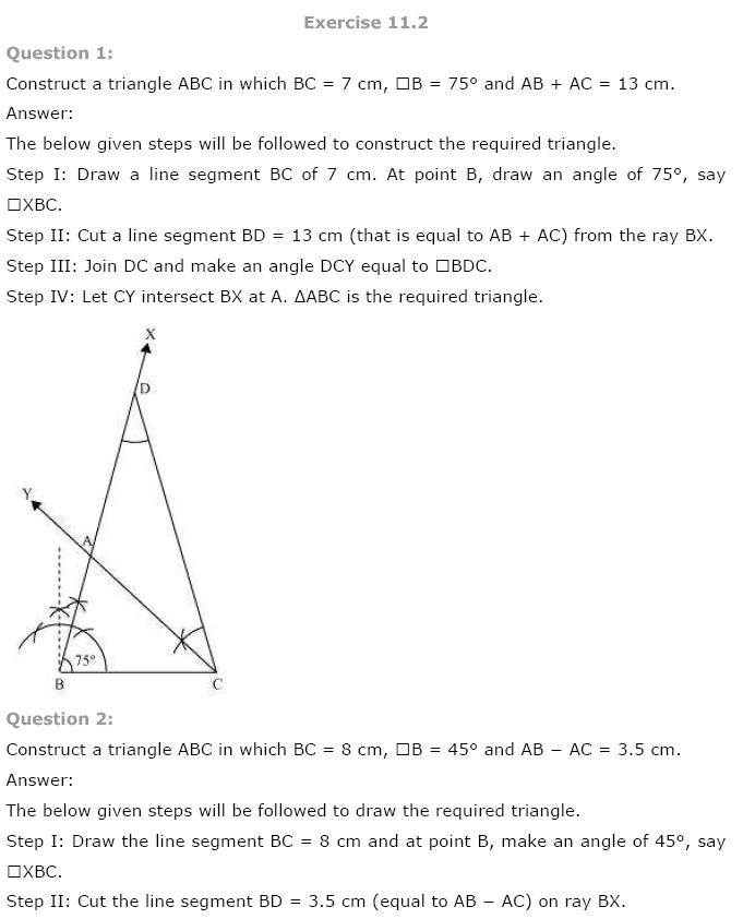 Geometric Constructions NCERT Solutions 11