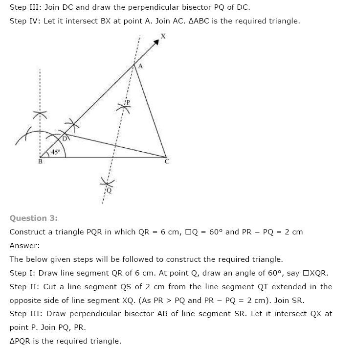 Geometric Constructions NCERT Solutions 12