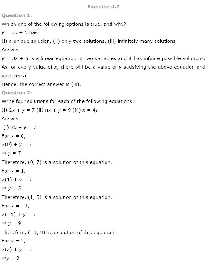 Linear Equations NCERT Solutions 3