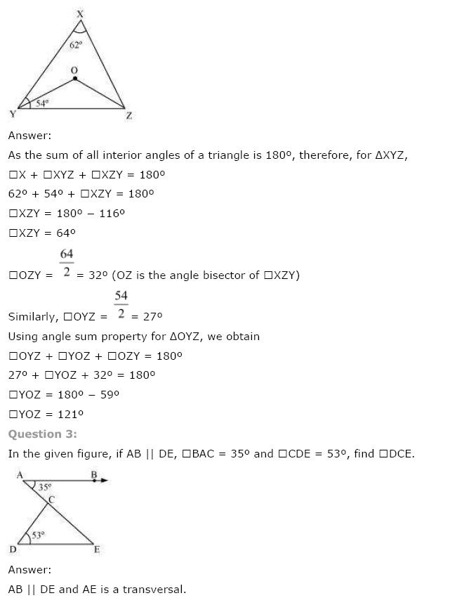 Lines And Angles NCERT Solutions 12