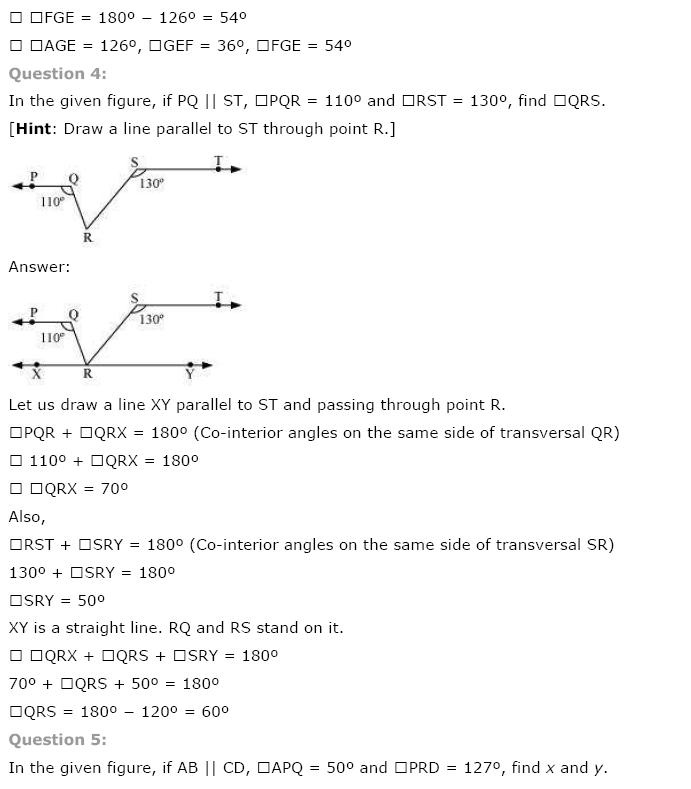 Lines And Angles NCERT Solutions 8