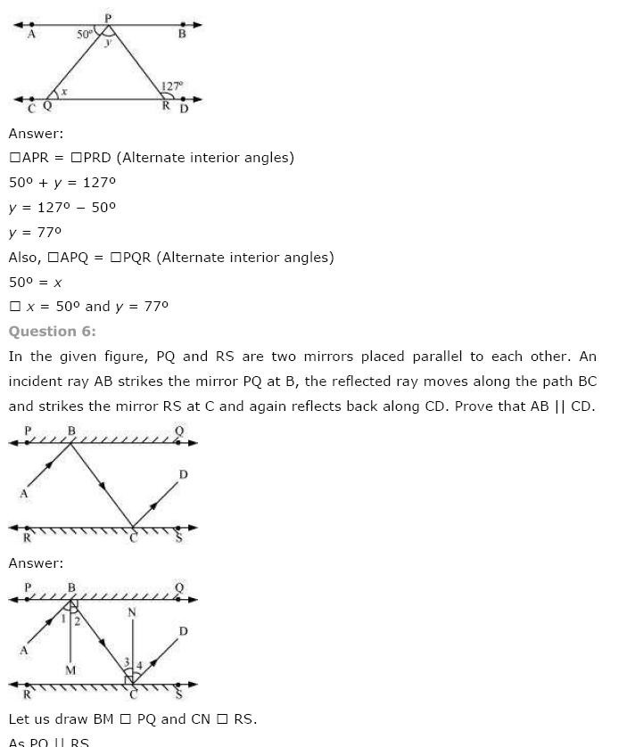 Lines And Angles NCERT Solutions 9