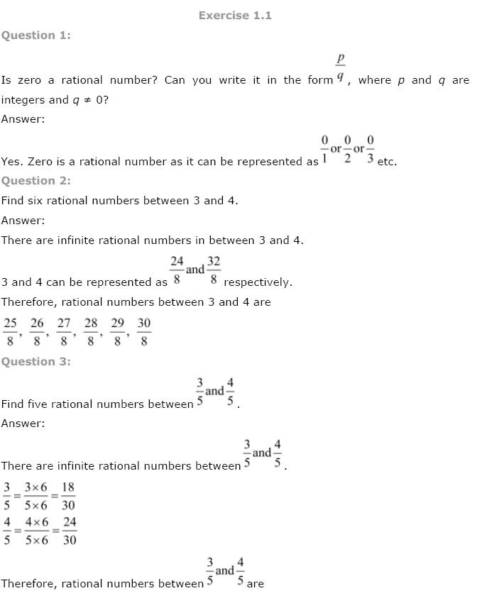 Number Systems NCERT Solutions 1