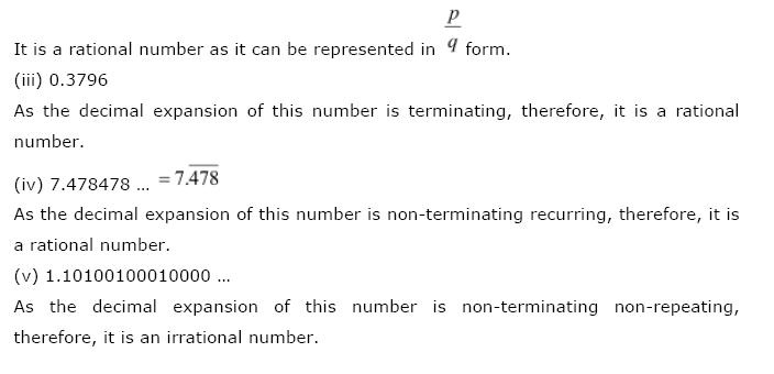 Number Systems NCERT Solutions 10