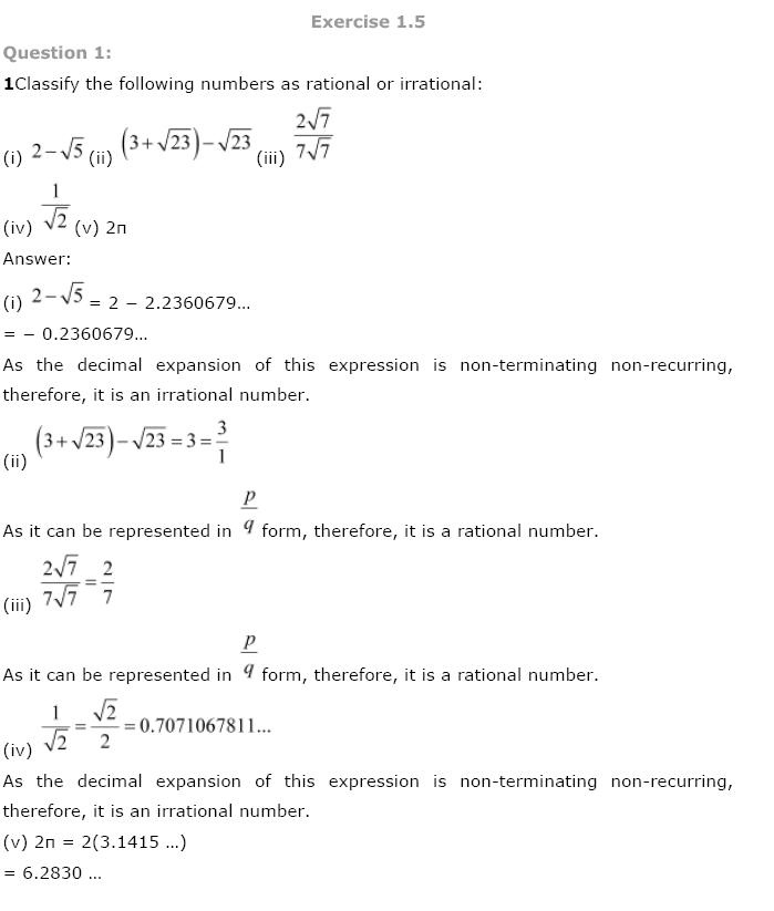Number Systems NCERT Solutions 13