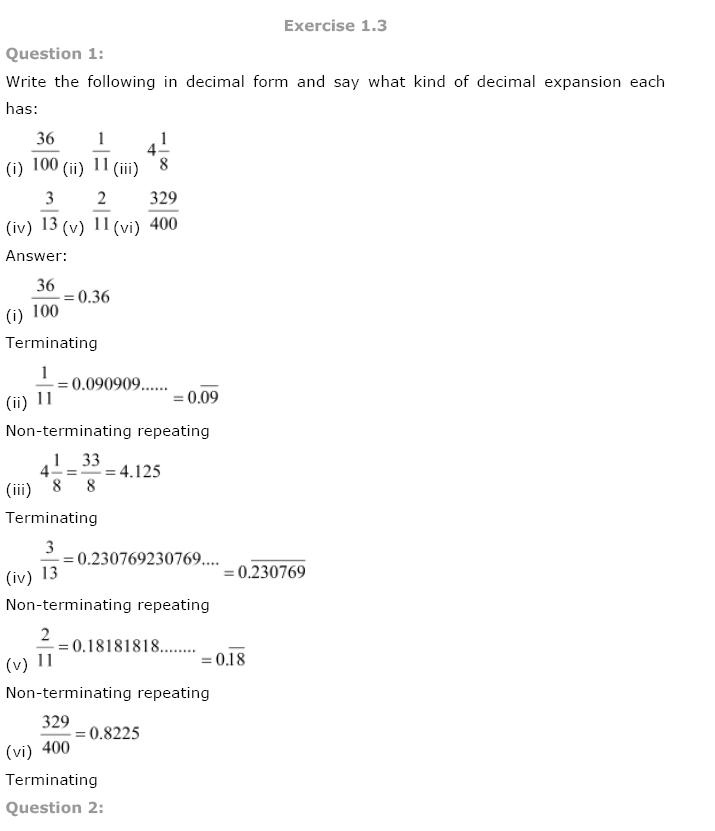 Number Systems NCERT Solutions 5