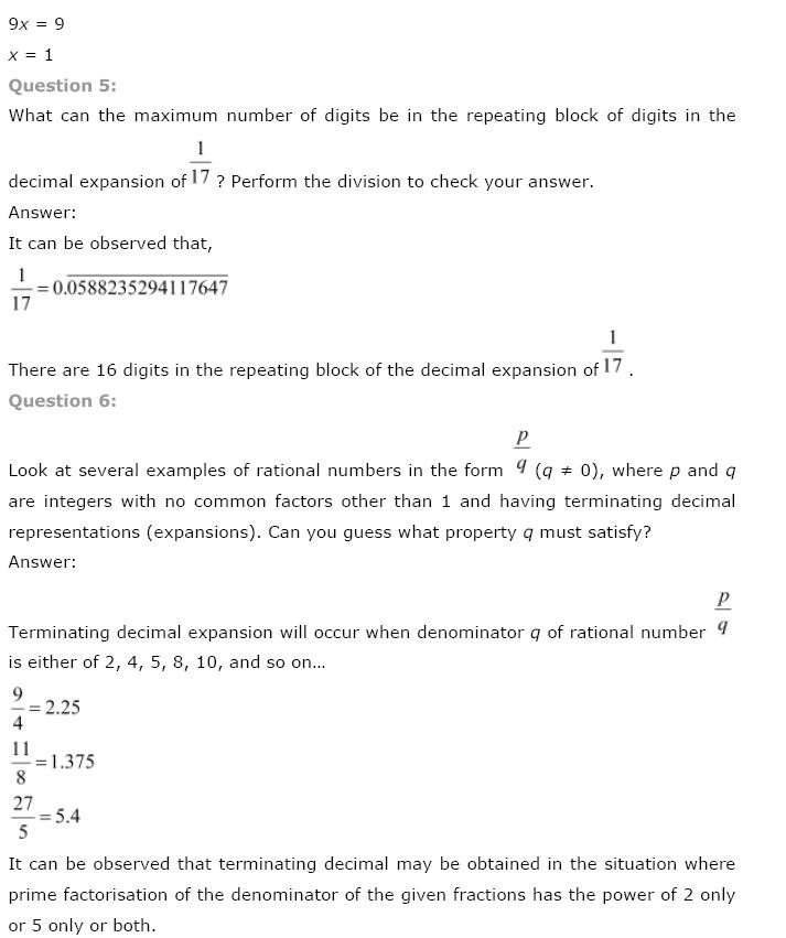 Number Systems NCERT Solutions 8