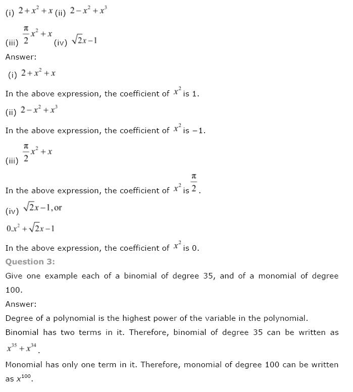 Polynomials NCERT Solutions 2