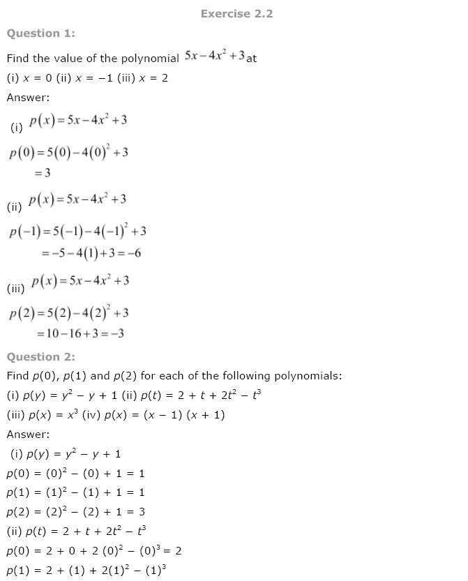 Polynomials NCERT Solutions 5
