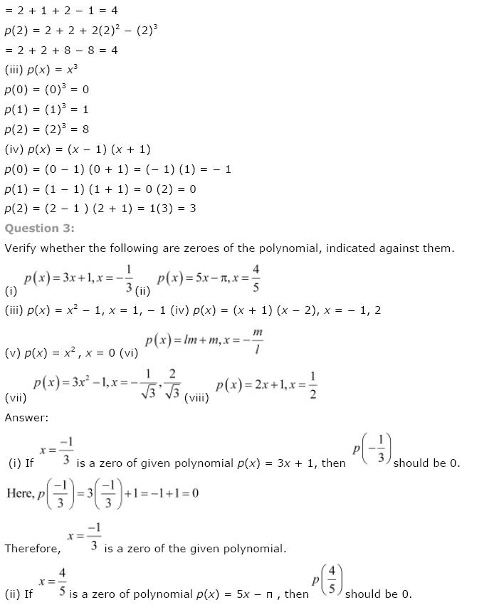 Polynomials NCERT Solutions 6