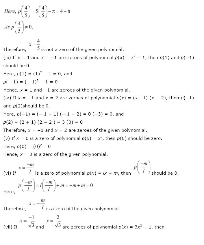 Polynomials NCERT Solutions 7