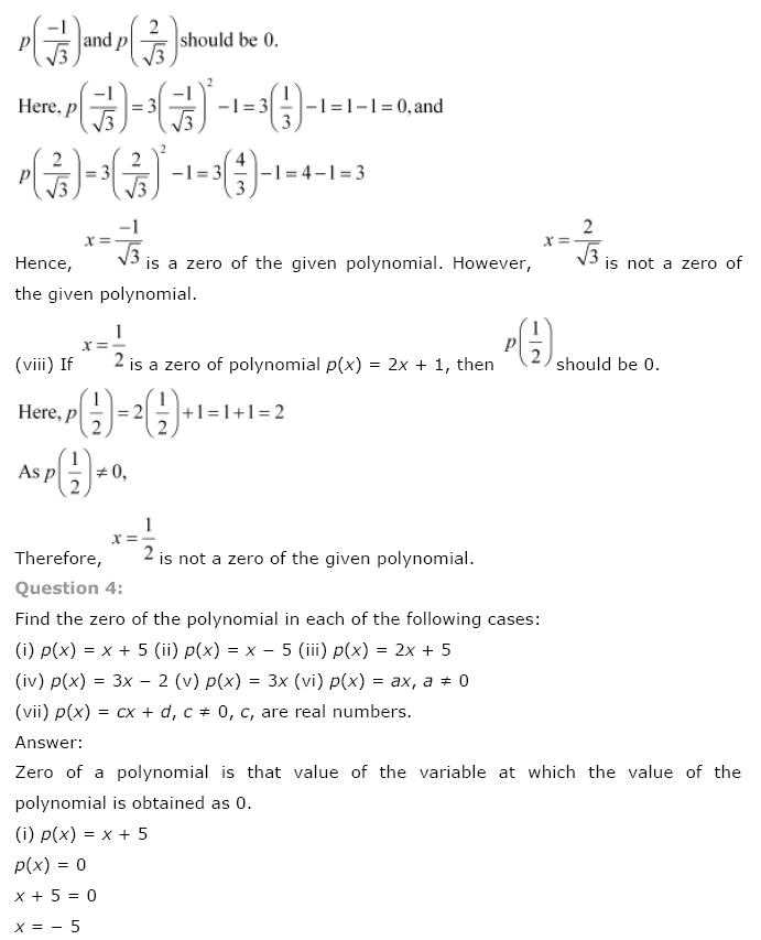 Polynomials NCERT Solutions 8