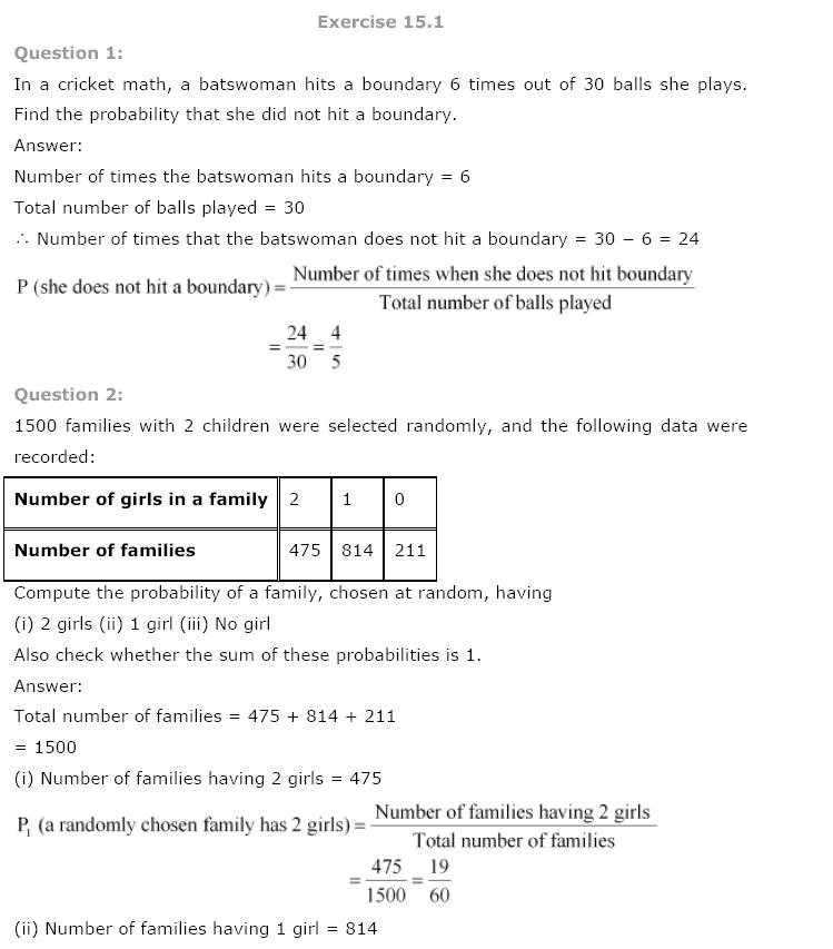 Probability NCERT Solutions 1