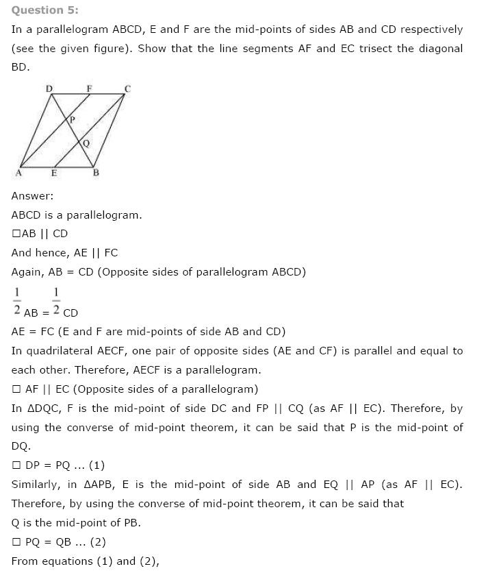 Quadrilaterals NCERT Solutions 18
