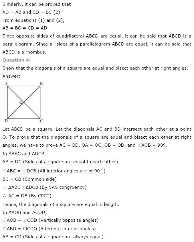 Quadrilaterals NCERT Solutions 3