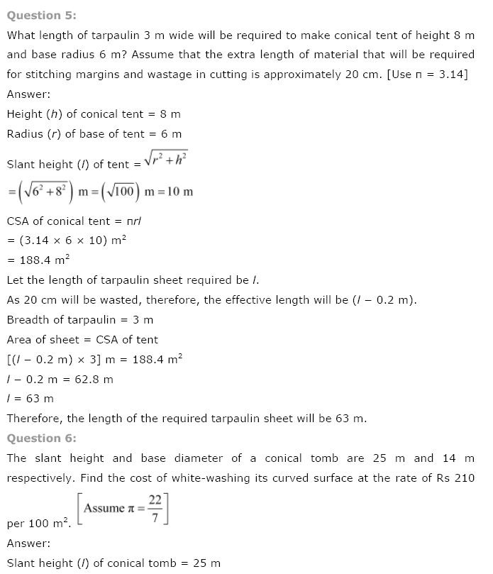 Surface Areas And Volumes NCERT Solutions 20