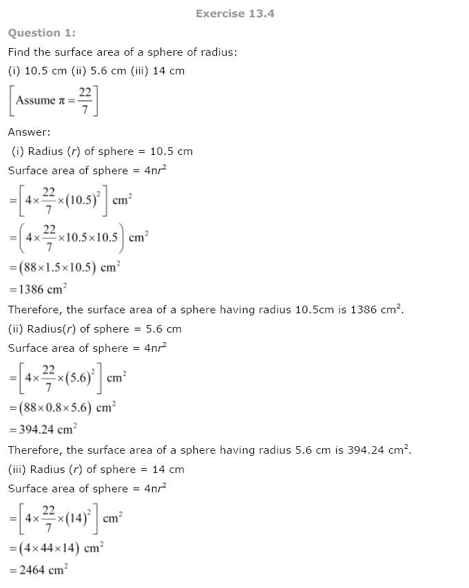 Surface Areas And Volumes NCERT Solutions 23