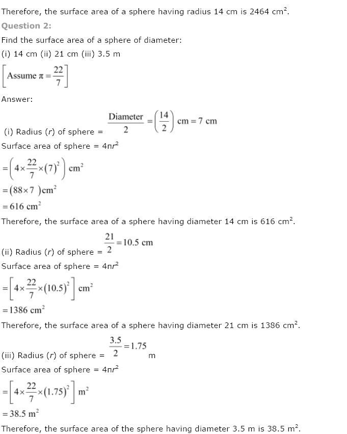 Surface Areas And Volumes NCERT Solutions 24