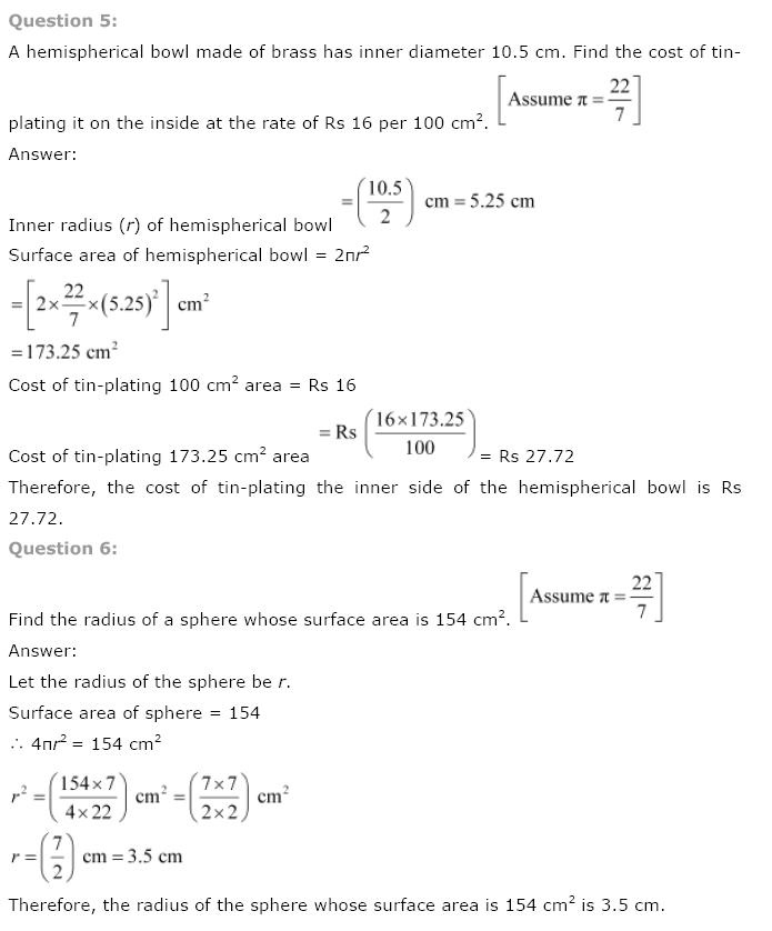 Surface Areas And Volumes NCERT Solutions 26