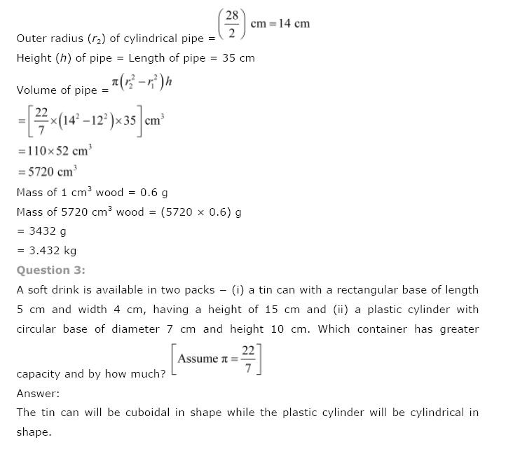 Surface Areas And Volumes NCERT Solutions 36