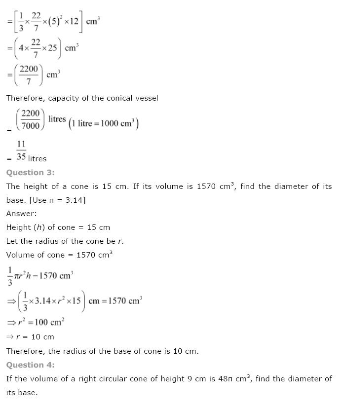 Surface Areas And Volumes NCERT Solutions 45